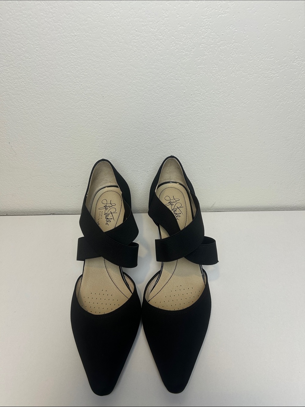 LifeStride Kelli Black Pointed Toe Strappy Flats Shoes Size 9M